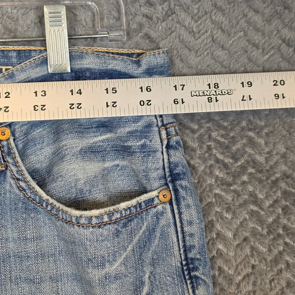 American Eagle Low Rise Bootcut Jeans Mens 32x34 Light Wash Distressed Cotton